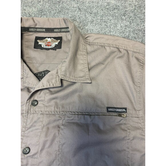harley-davidson men's large button down shirt grey - Picture 8 of 8
